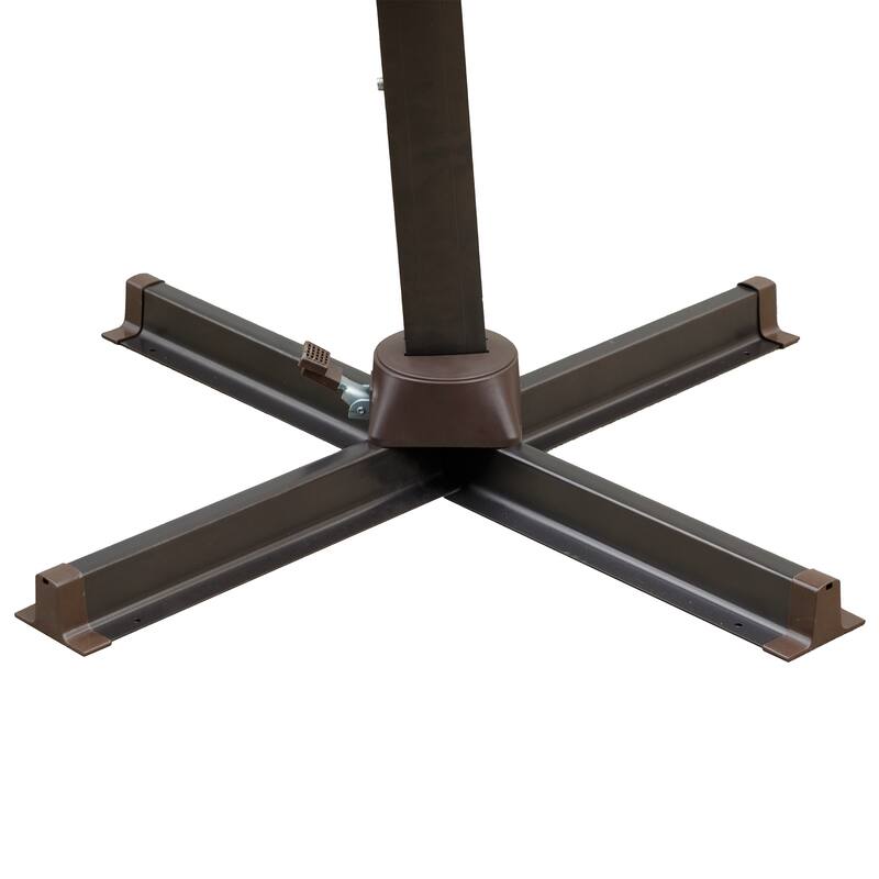 VredHom 10 Ft Square Double Top Cantilever Patio Umbrella with Cross Stand