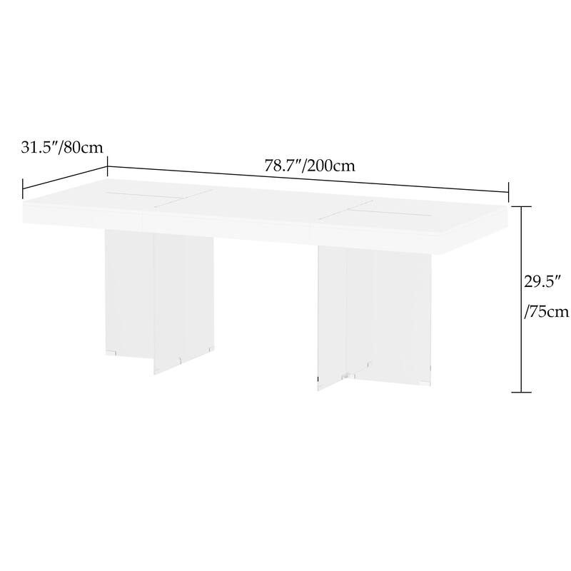Meeting Desk Computer Desk Sleek Dining to Desk Glass-Leg Elegance