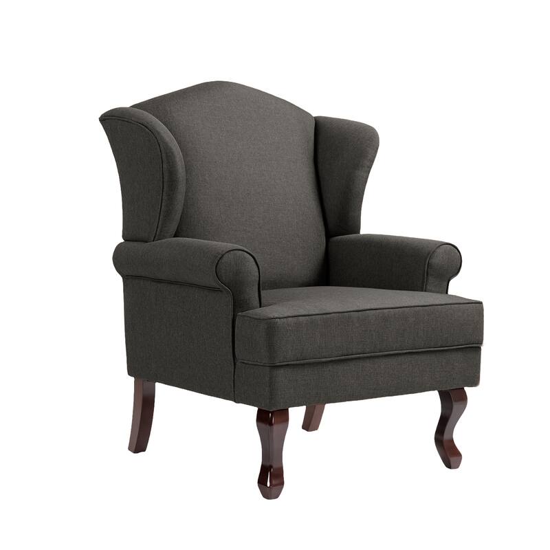 2 Set Traditional Rolled Arm Wing Back Accent Chair