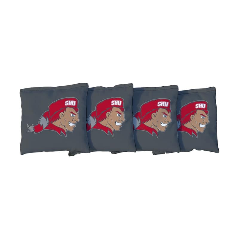 Sacred Heart Pioneers Grey Cornhole Bags - Corn Filled