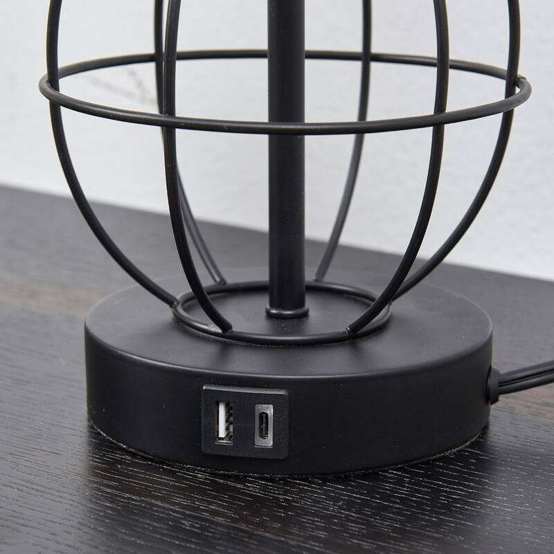 Metal Desk Lamp with USB Port (Set of 2)
