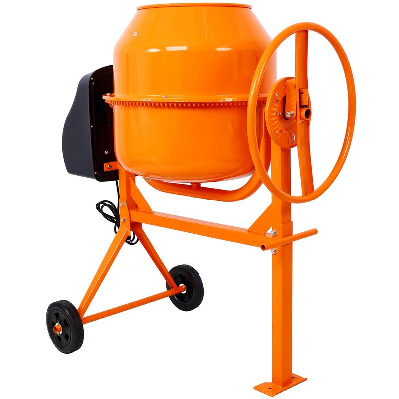 Cement Mixer,5 Cu. Ft Electric Concrete Mixer Machine, 650W AC Motor Portable Power Cement Mixers for Mortar, Stucco and Fodder