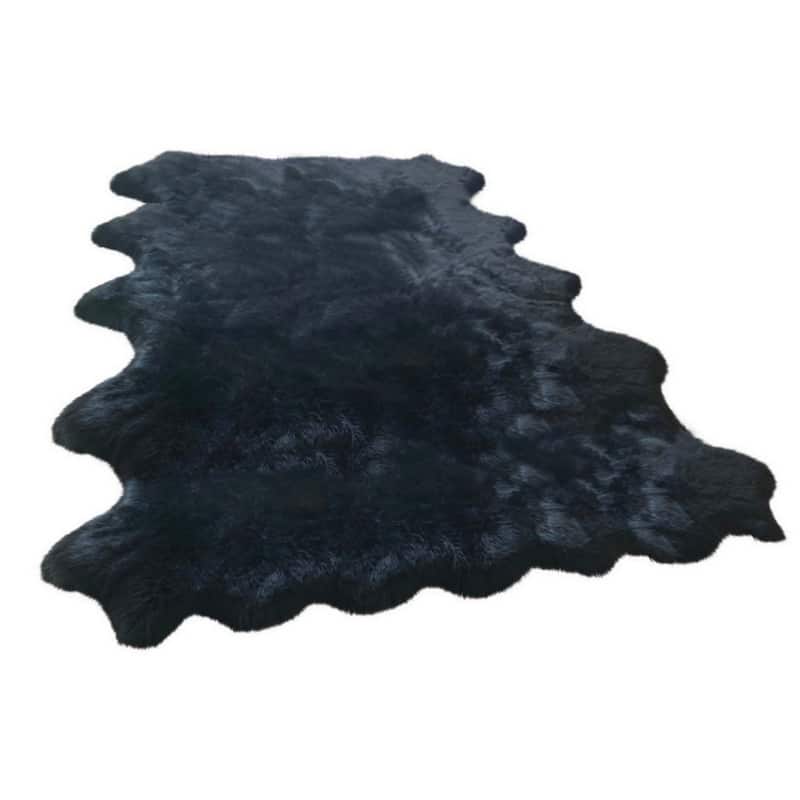 Dynasty Natural 10-pelt Luxury Long Wool Sheepskin Shag Rug