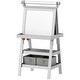 preview thumbnail 2 of 11, 3 in 1 Children's Toys Double-Sided Easel with Two Storage Baskets Grey