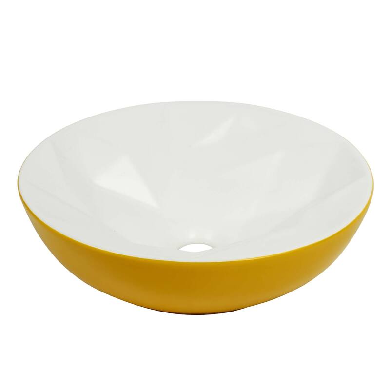 Fine Fixtures 16 inch Round Ceramic Vessel Bathroom Sink