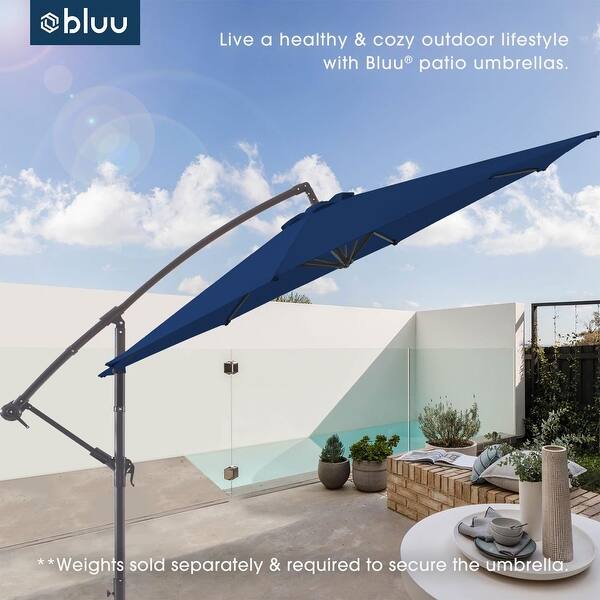 adjustable angle patio umbrella Cantilever Parasol Hanging Umbrella Outdoor Large Hanging Garden Patio  Umbrella W/ Base Adjustable Angle Of Tilt Wide Metal Pole - Bed Bath &  Beyond