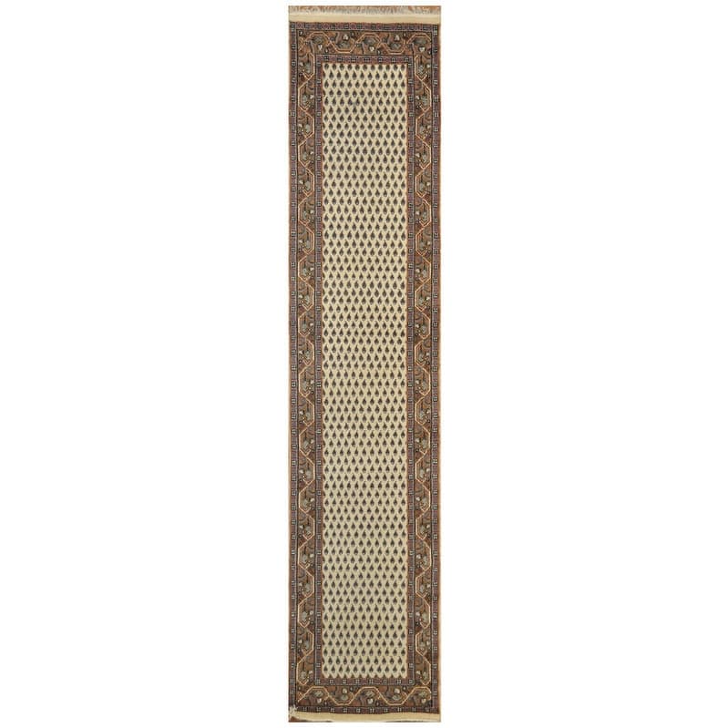 HERAT ORIENTAL Handmade Geometric Mir Wool Runner Rug - 2'9x10' - 2'9 x 10'