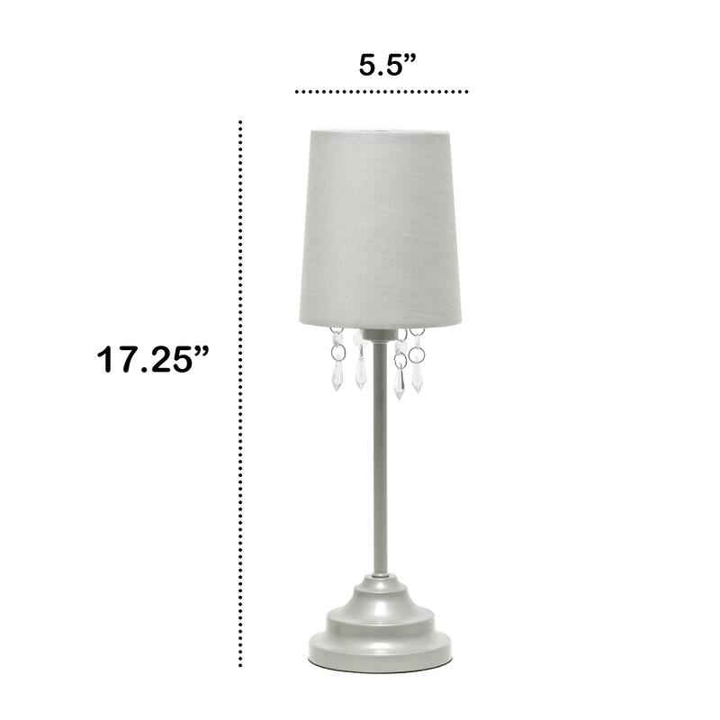 Creekwood Home 17.25" Contemporary Crystal Droplet Table Lamp - 17.25