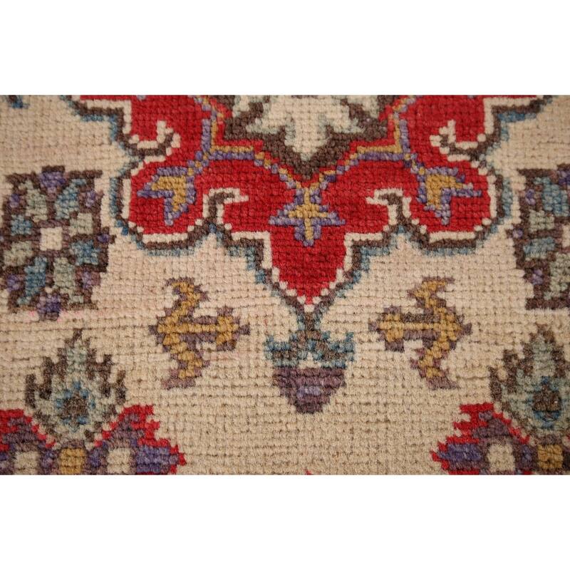 Geometric Kazak Oriental Foyer Rug Handmade Traditional Wool Carpet - 1'10" x 3'2"