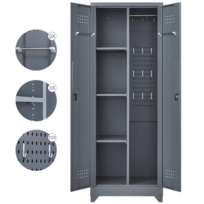 Metal Storage Cabinets, Cleaning Tool Cabinet with Locking Door