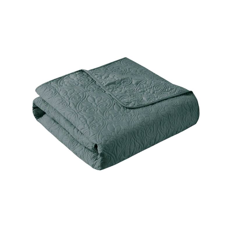 Madison Park Mansfield Reversible Oversized 3-piece Solid Texture Bedspread Quilt Set with Matching Shams