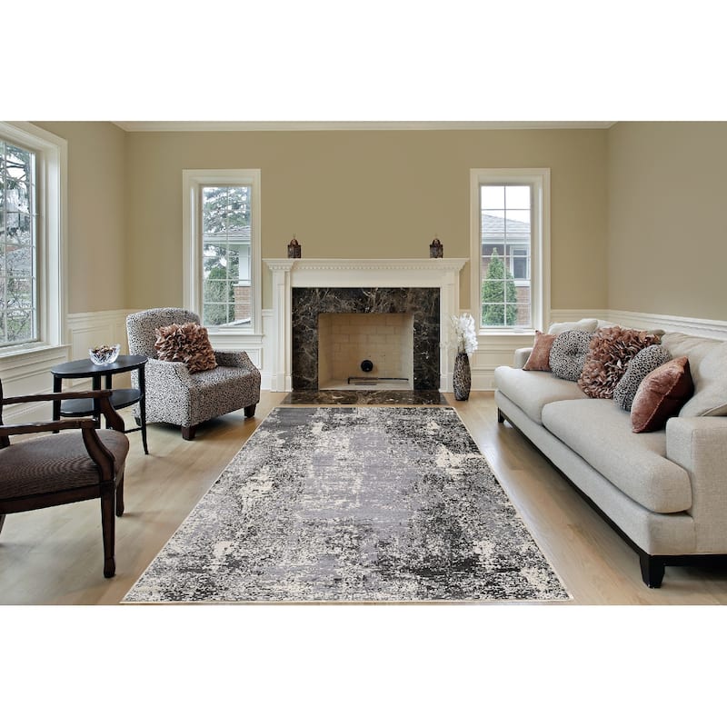 Noori Rug Lagoon Adrian Abstract Area Rug - 7'10" x 10'0" - Grey/Charcoal