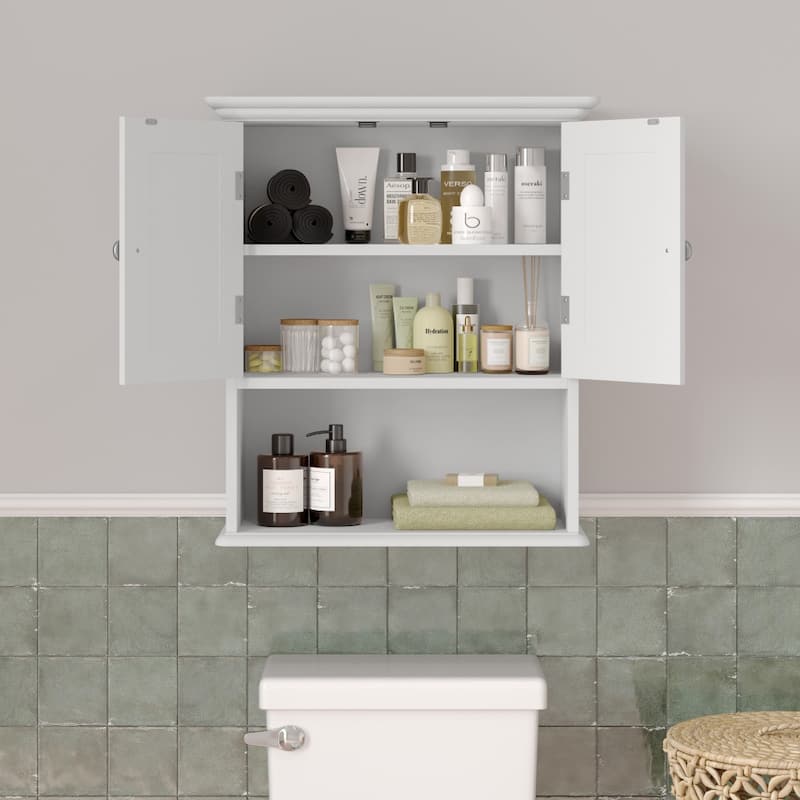 Wall-Mounted Medicine Cabinet Bathroom Storage Organizer with Shelves
