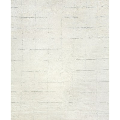 EXQUISITE RUGS Moroccan Hand-knotted New Zealand Wool Ivory/Grey Area Rug.