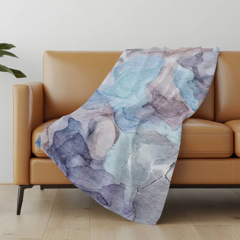 Premium Machine Washable Abstract Contemporary Sherpa Throw Blanket