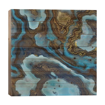 Blue Agate Print On Wood by SpaceFrog Designs - Multi-Color