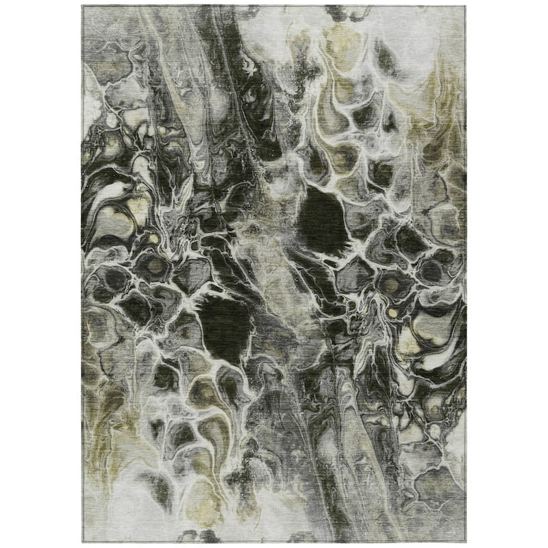 HomeRoots Abstract Transitional Rectangle Outdoor Rug