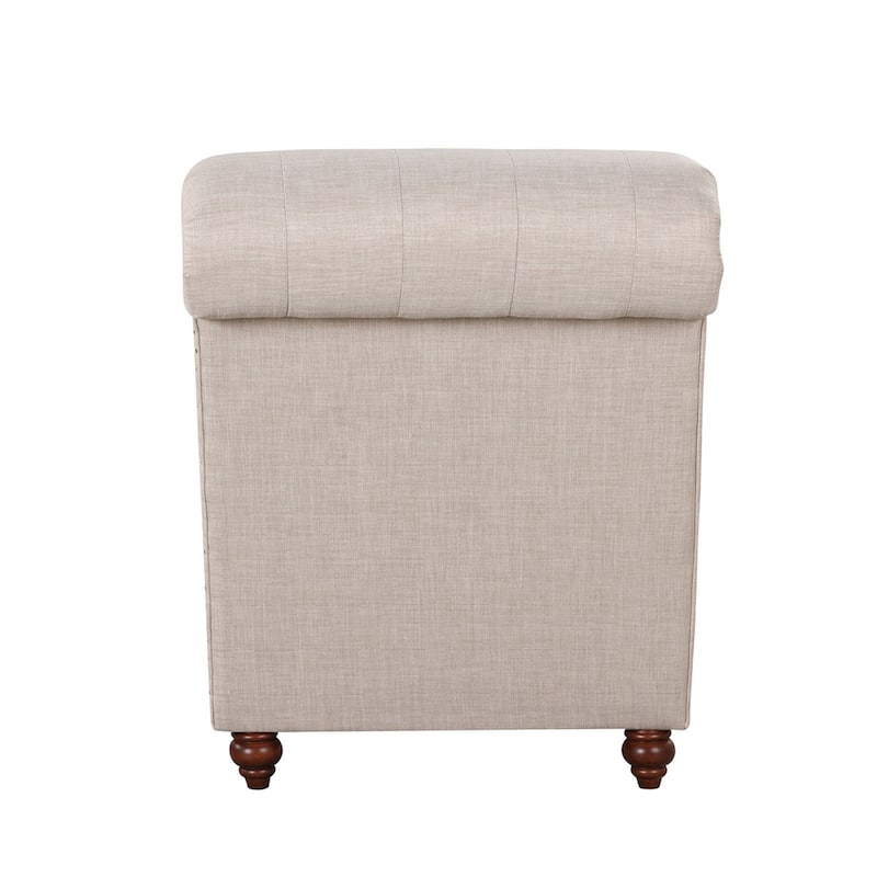Modern Armless Velvet Chaise Lounge Indoor Chair with 1 Bolster Pillow