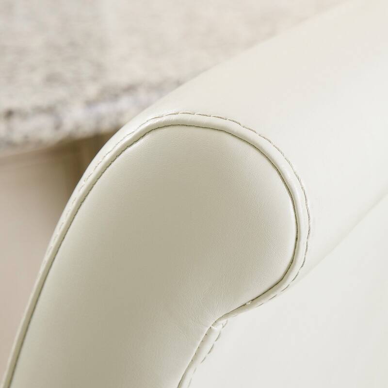 Modern Set of 2 Leather Counter Stools with Nail head Decoration and Upholstered for Bedroom and Dining Room