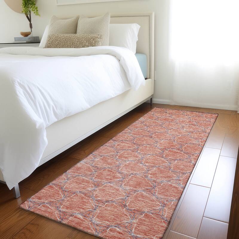 Premium Washable Super Soft Modern Geo Mayfield Rug - Salmon - 2'3" x 7'6"