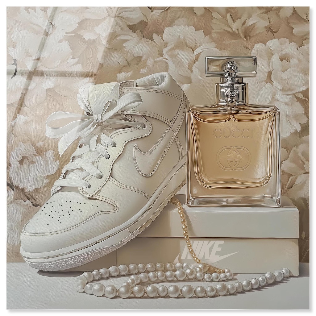 White Sneakers and Pearls Acrylic by Art Remedy, Ready to Hang