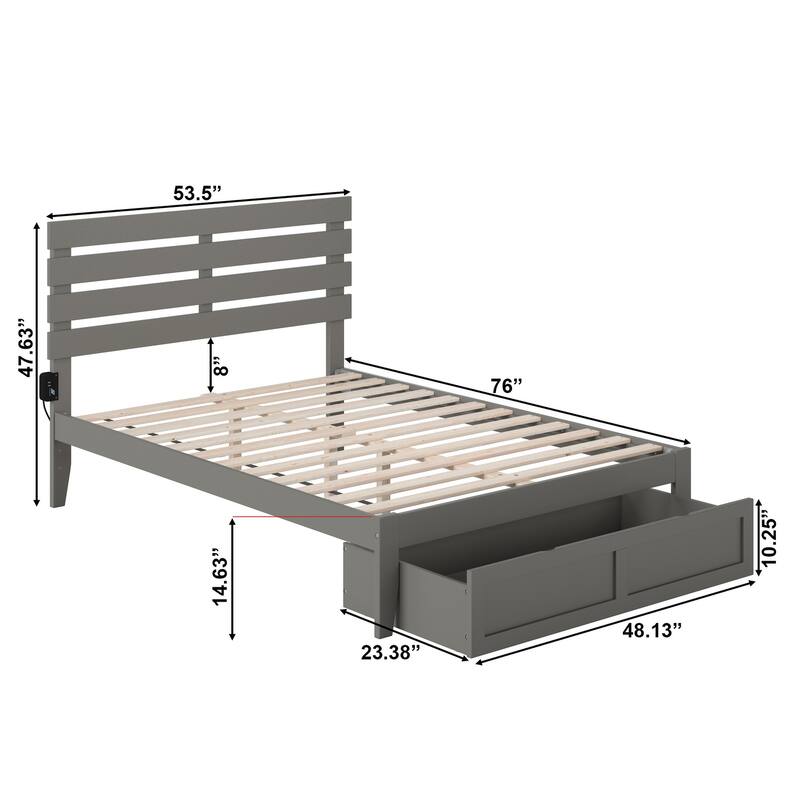 Oxford Platform Bed with Foot Drawer