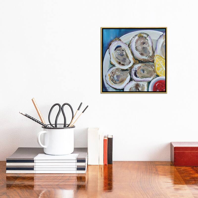 iCanvas "Oysters On The Half Shell" by Kristine Kainer Framed Canvas Print