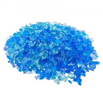 Aqua Blue Fireproof Glass Blocks 10 lbs. Heat Resistant - 3/4 inch