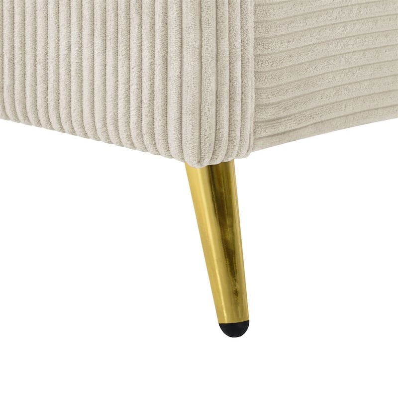 Merax Queen Size Corduroy Platform Bed with Metal Legs