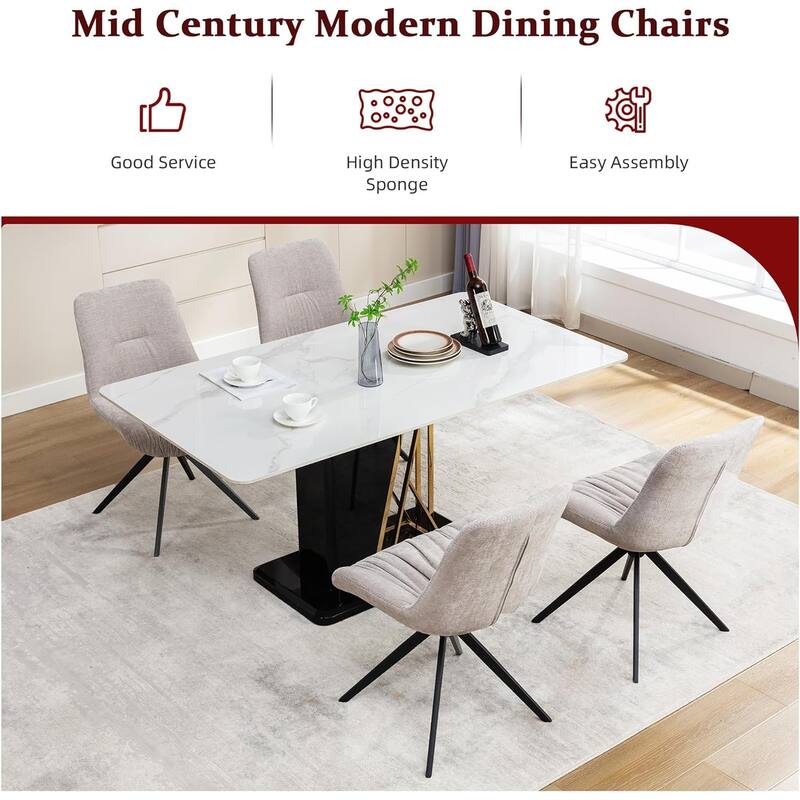 XINMICS Upholstered Dining Chairs Swivel Accent Armchairs