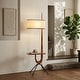 preview thumbnail 6 of 7, Mid-Century Wood Tripod Floor Lamp with Table