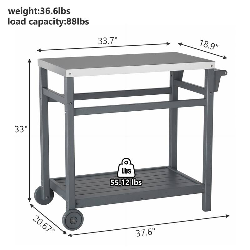 Multi-functional Outdoor Cart: Ideal for Pizza Ovens, Grilling, and Dining -RV carts