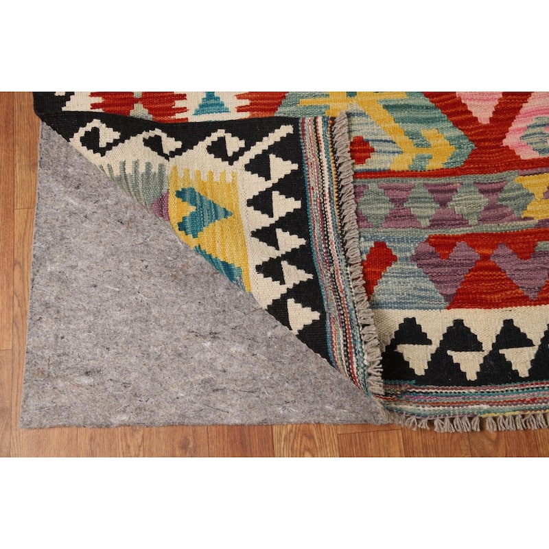 South Western Style Kilim Area Rug Hand-Woven Wool Carpet - 8'4" x 9'8"