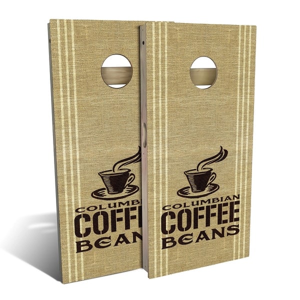 slide 2 of 9, Country Living Coffee Bean Sack Outdoor Cornhole Board Set Backyard 2x4 - NO Accessories