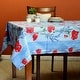 preview thumbnail 192 of 193, Wipeable Spill Resistant Provencal Cotton Cannes Collection Tablecloth 60 x 78 in - Blue Poppy Stripes
