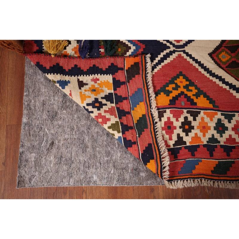 Kilim Qashqai Persian Area Rug Flatweave Wool Carpet - 5'4"x 8'1"