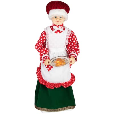 24" Animated and Musical Mrs. Claus with Gingerbread Cookie Christmas Figure