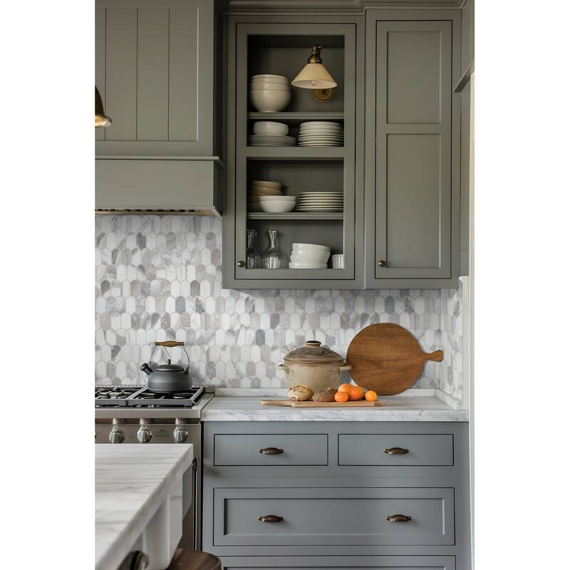 Ackland AKM-S-2X3SCP-CA 12" x 12" Marble Wave Floor and Wall Mosaic - Linarra