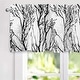 preview thumbnail 12 of 15, Porch & Den Pagosa Tree Branch Lined Window Valance Black White