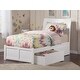 preview thumbnail 1 of 6, Portland Twin Platform Bed with Footboard and 2 Drawers in White White - Twin