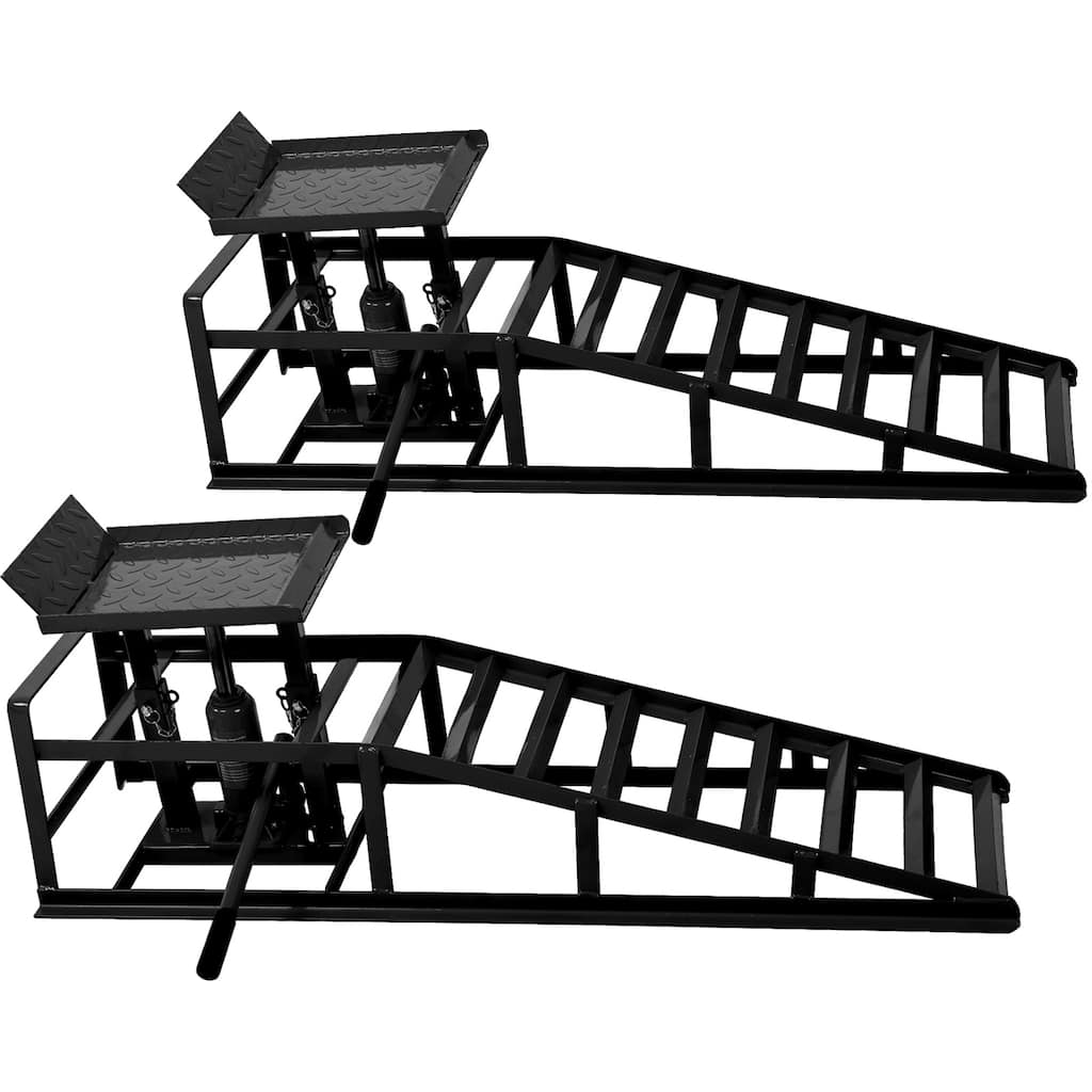 Auto Car Truck Service Ramps Lifts, Garage Car Lift Hydraulic Ramps Black 5 Ton, Hydraulic Lift Repair Frame Lift(2 Pack)