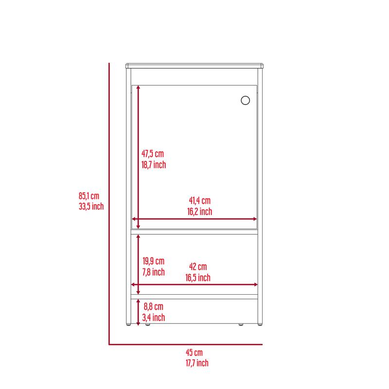 Minimalist Bathroom Vanity with Reinforced Resin, Open Shelf, and Storage Cabinet - Light Grey - 17.7in L