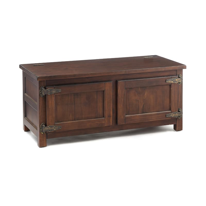 Portland Ice Box Wood Coffee Table/Bench with Replica Hardware