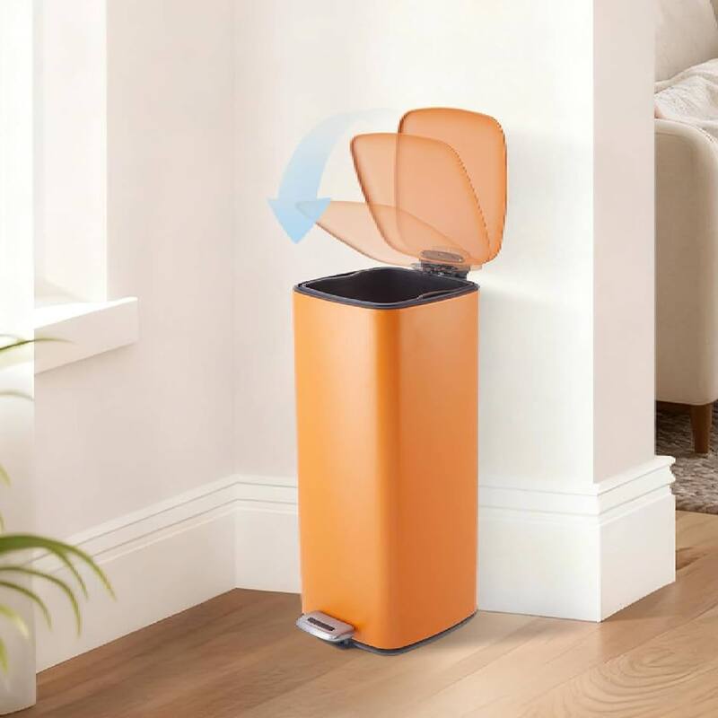 8 Gallon Step-On Kitchen Trash Can, Garbage Can for Home Office Bedroom