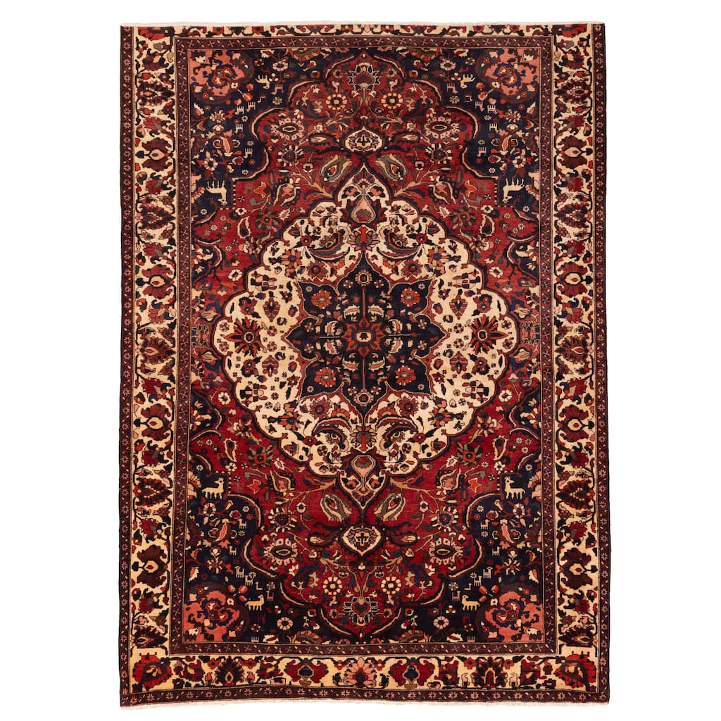 ECARPETGALLERY Hand-knotted Kayseri Vintage Red Wool Rug - 6'11 x 9'8