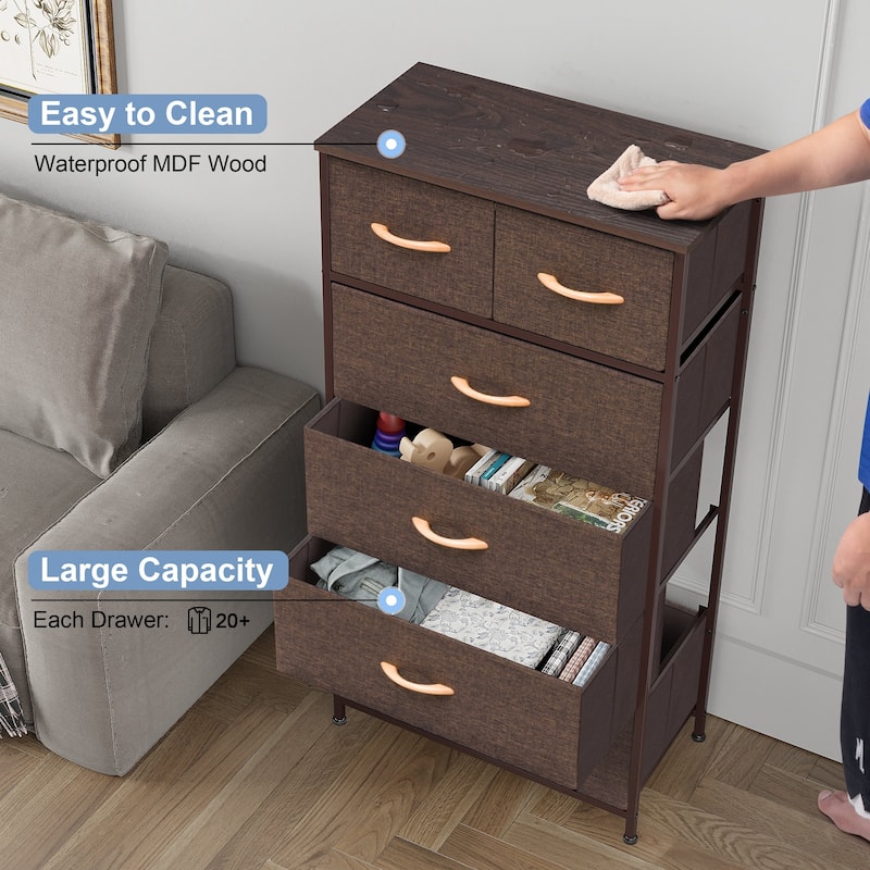 6-drawer Chest Vertical Dresser Storage Tower by Crestlive Products