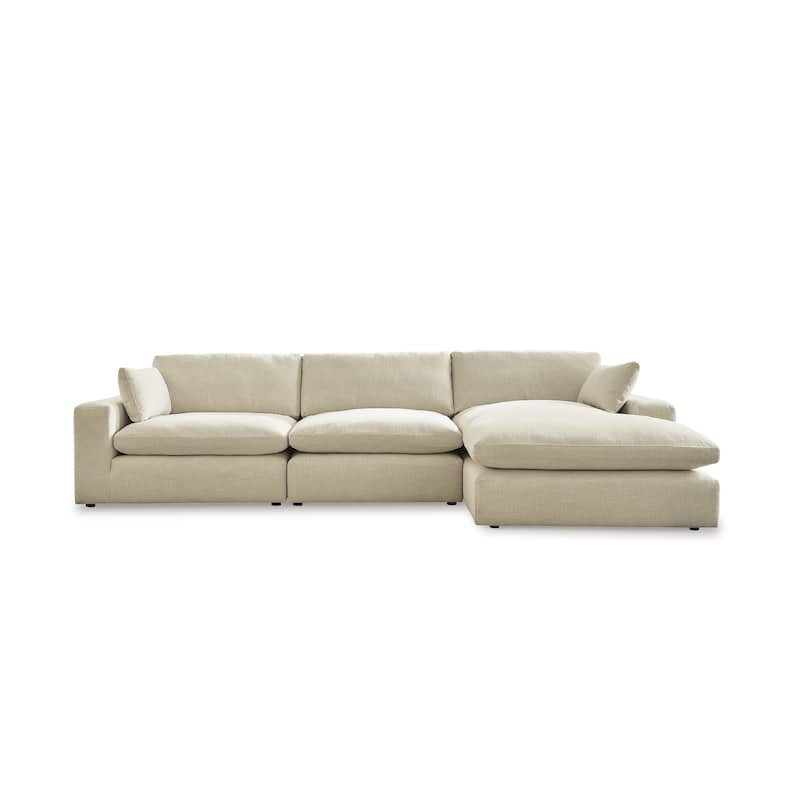 Signature Design by Ashley Elyza Beige 3-Piece Sectional with Chaise - 144" W x 68" D x 36" H