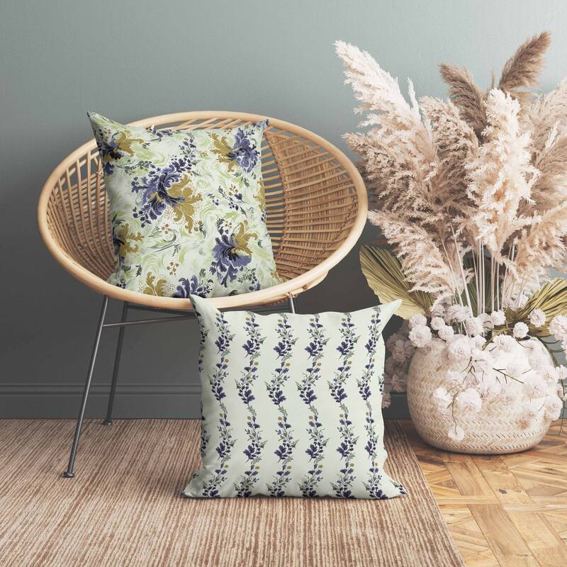 Retro Remix Indoor/Outdoor Reversible Throw Pillow Green and Grey