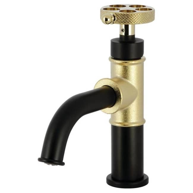 Kingston Brass KS282.RKX Webb 1.2 GPM Single Hole Bathroom Faucet with - Matte Black / Polished Brass
