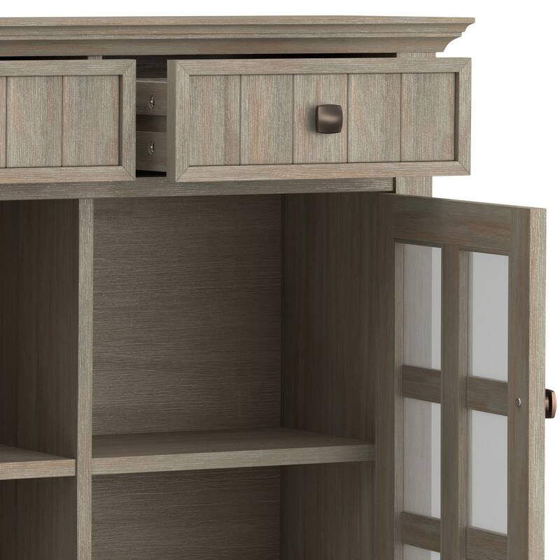 WYNDENHALL Normandy Solid Wood 48" Wide Storage Bench & 36" Wide Storage Cabinet